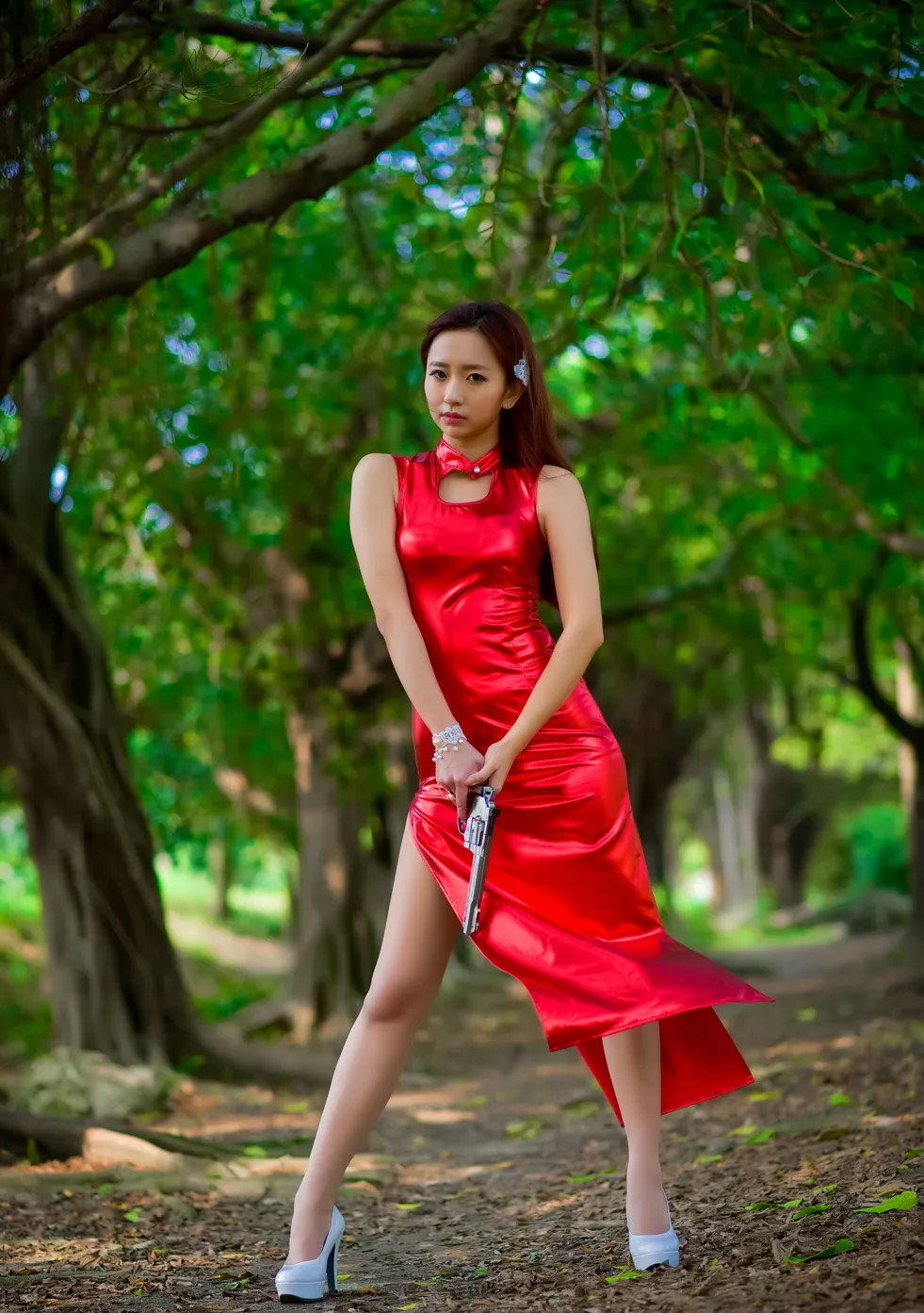 [Mzsock] NO.172 Mingting long skirt with high slits, high heels and stockings, beautiful legs street photography#[103P]-64