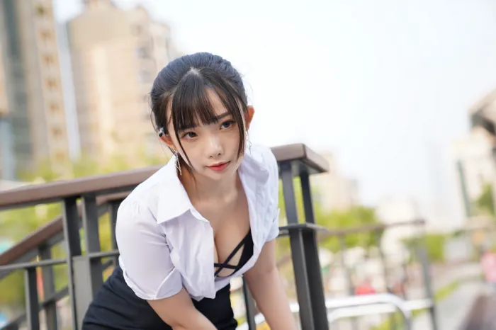 [Mzsock] NO.078 Chen Jialin OL short skirt high heels beautiful legs outdoor shot street photography#[100P]-87